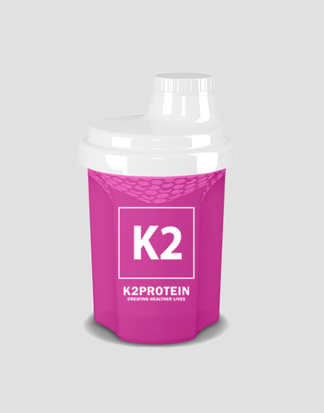 Mini Shaker Pink & White 300ml – K2 Protein